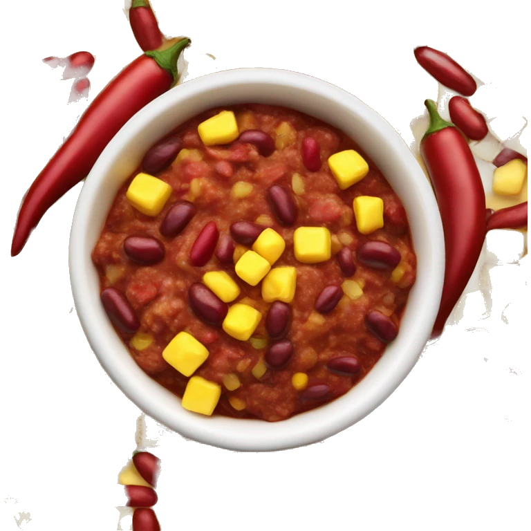 Chilli con carne with corn pieces and kidney beans emoji