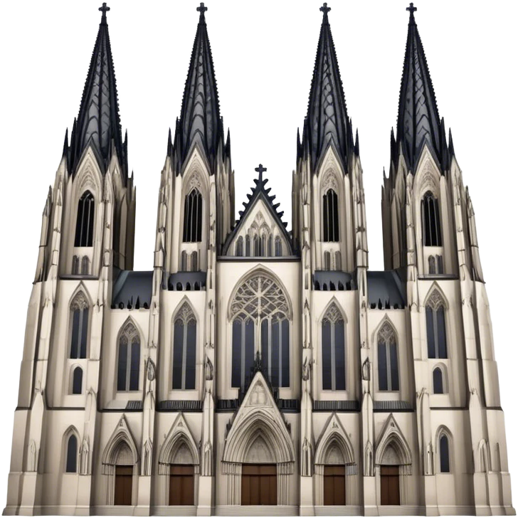 Cinematic Realistic Cologne Cathedral Landmark Emoji, showcasing Gothic architecture rendered with detailed stone textures and majestic, dynamic lighting. emoji