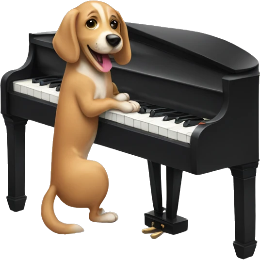 Dog playing piano emoji