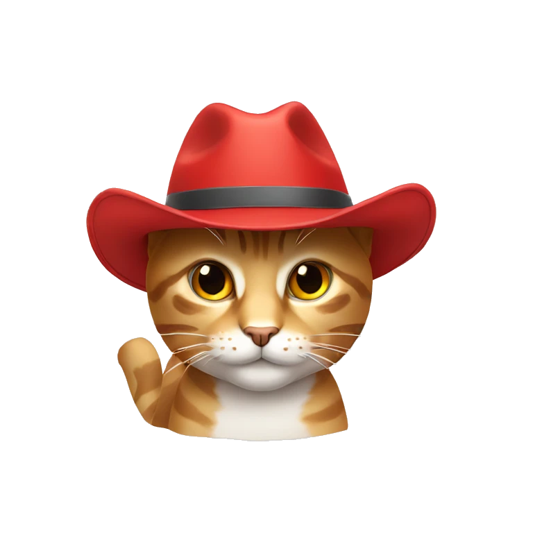 un gato con sombrero rojo emoji
