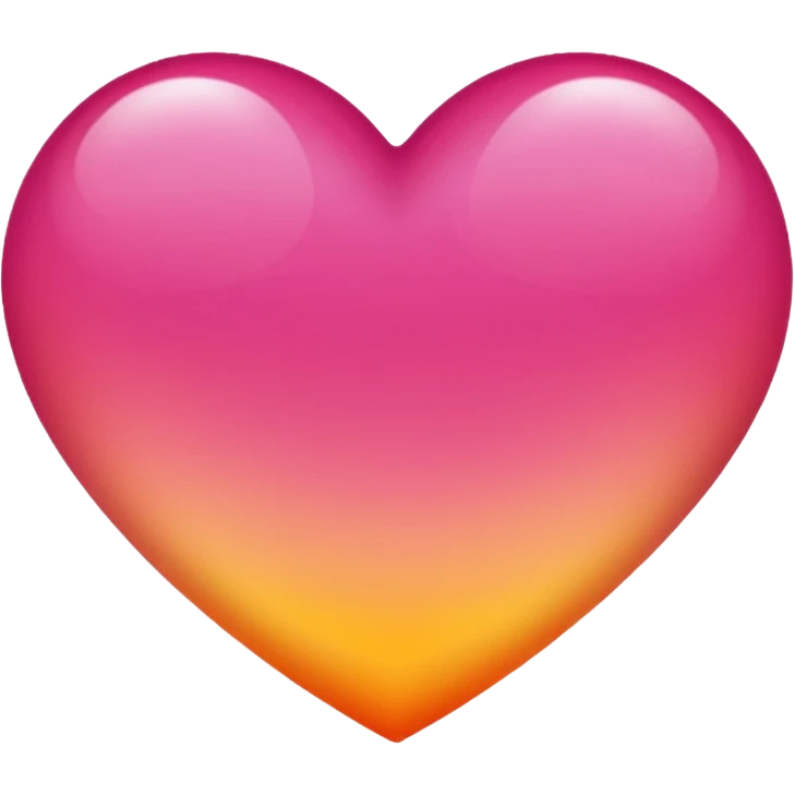 Dark pink to orange to yellow to orange to dark pink portrait gradient heart emoji