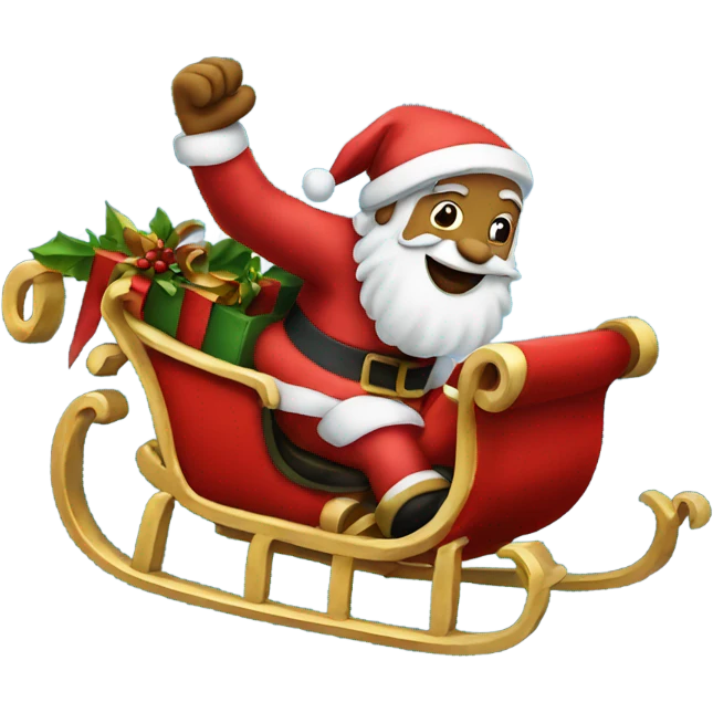 Santa on a sleigh emoji