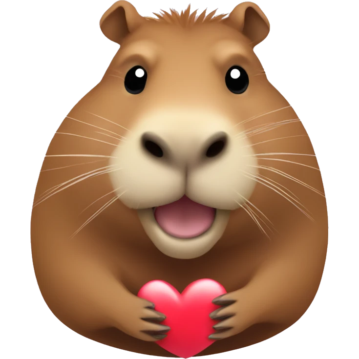 capybara with the heart emoji