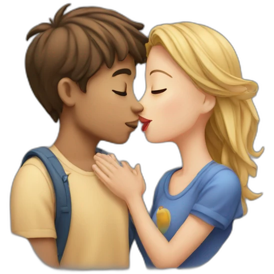Girl and Boy Both Kissing on Lips  emoji