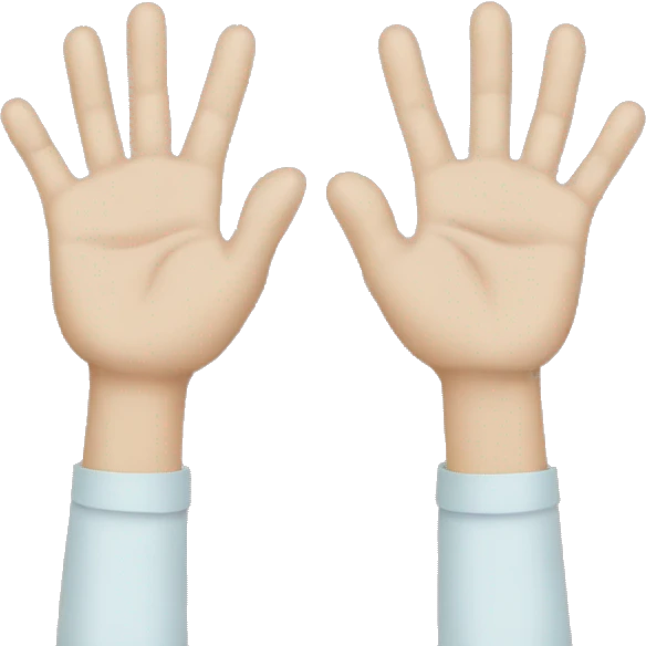 Two hands with the palms separated but finger tips touch emoji