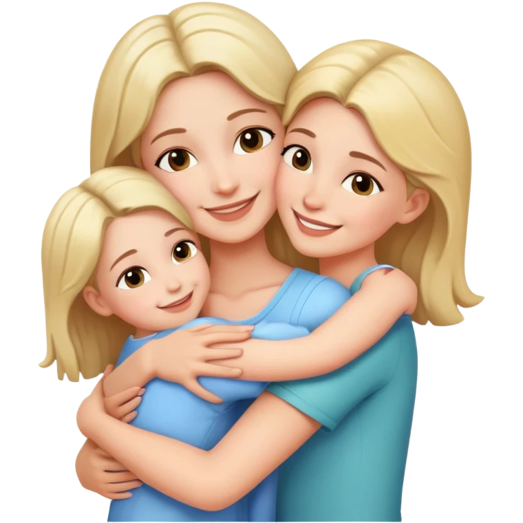 Mother hugs daughters ￼ emoji
