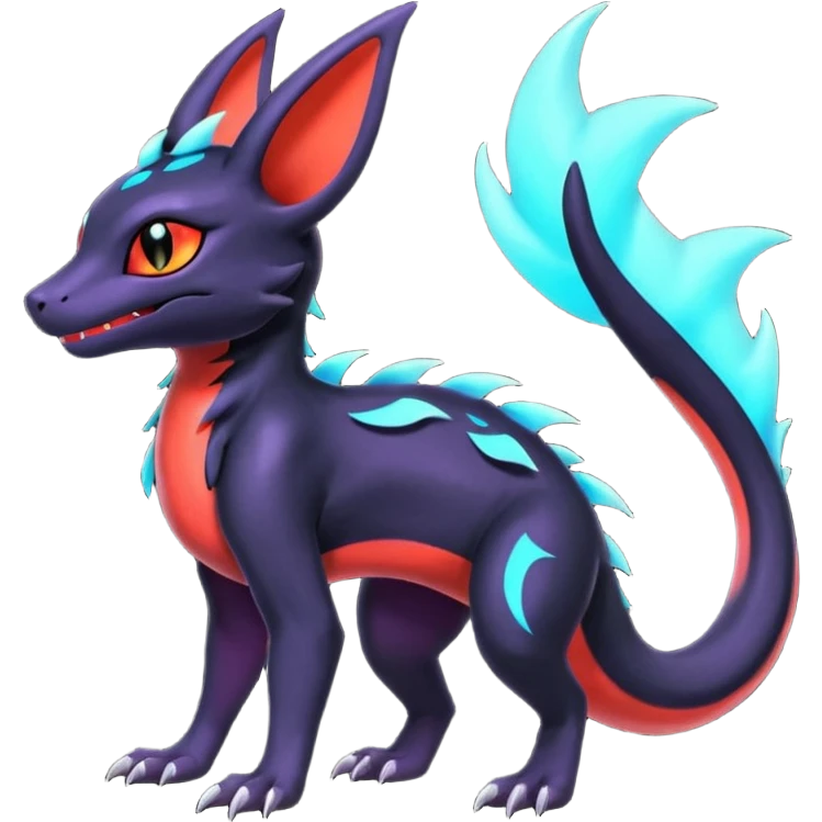 Shiny Salandit-Umbreon-Litten-Noivern-Noibat-Hybrid (Full body) emoji