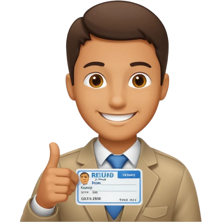 guy giving refund emoji