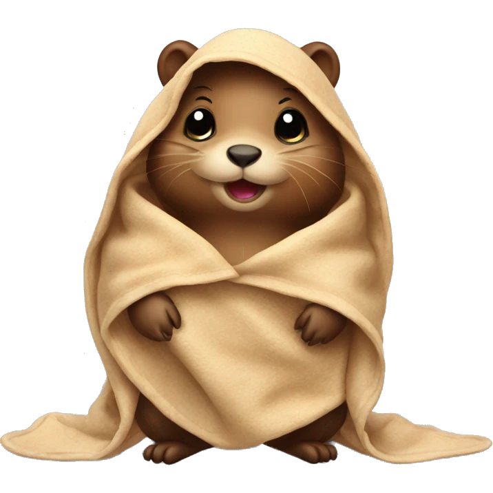 Baby beaver in a blanket emoji
