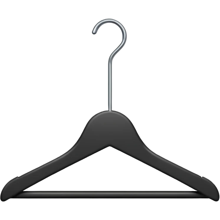 one black clothed clothing hanger emoji