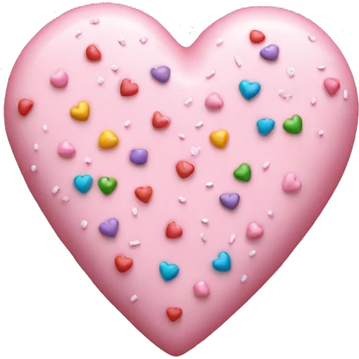 Light Pink heart w icing and sprinkles on top  emoji