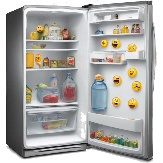 Fridge exterior with alphabet magnets  emoji