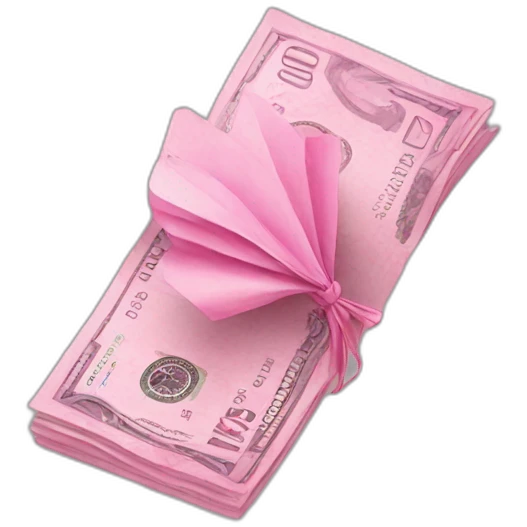 pink money flying emoji