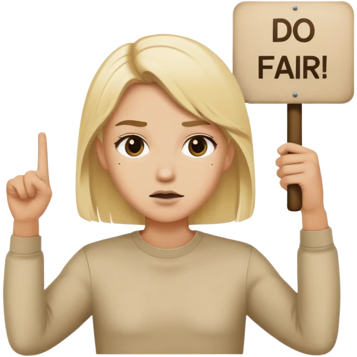Guy protesting blonde girls emoji