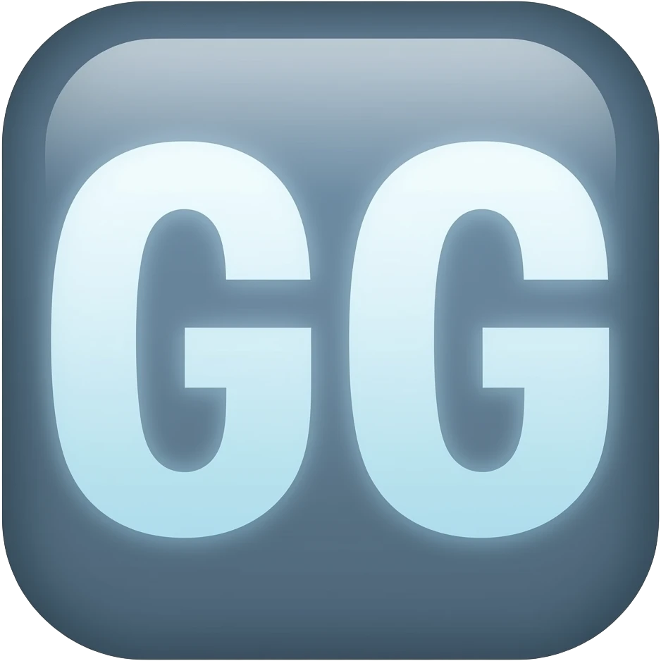 do Glowing white letters GG emoji