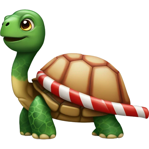 Candy cane turtle emoji