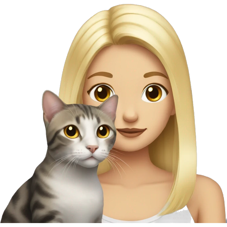 Cat with blonde girl emoji