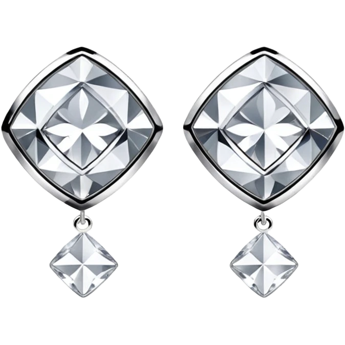 Chanel realistic Luxury style 4D diamond earrings emoji