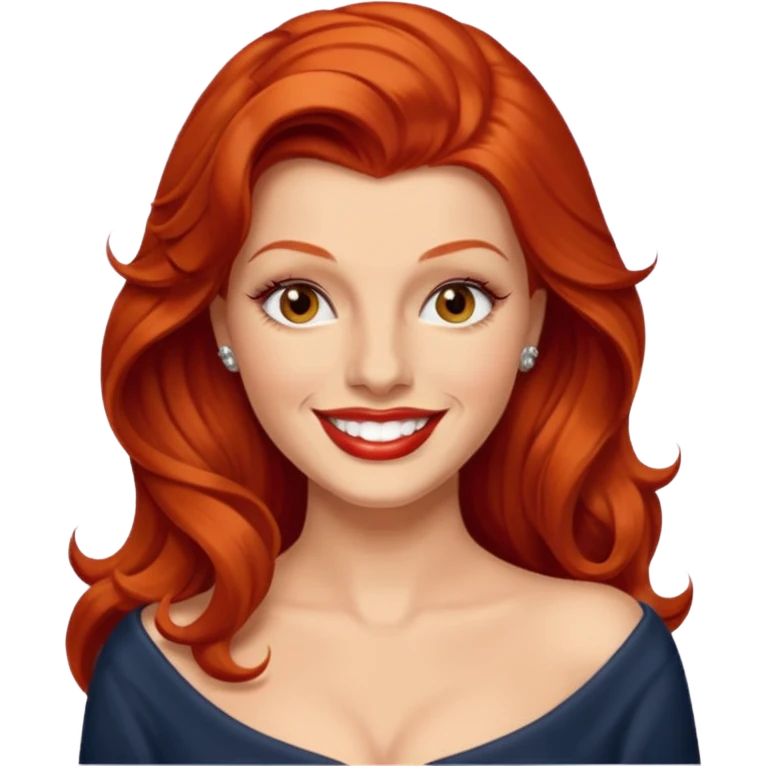 Rita Hayworth with long red hair, hazel eyes emoji