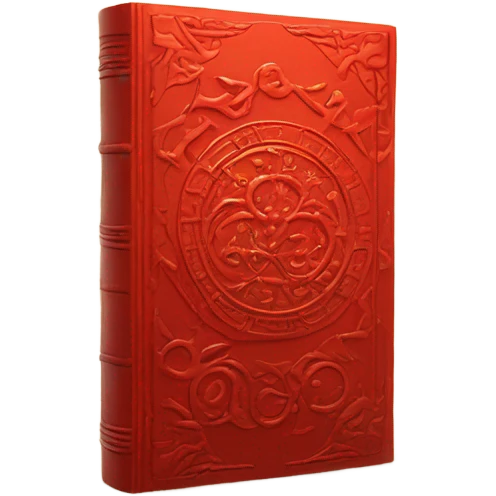 red magical elemental book emoji
