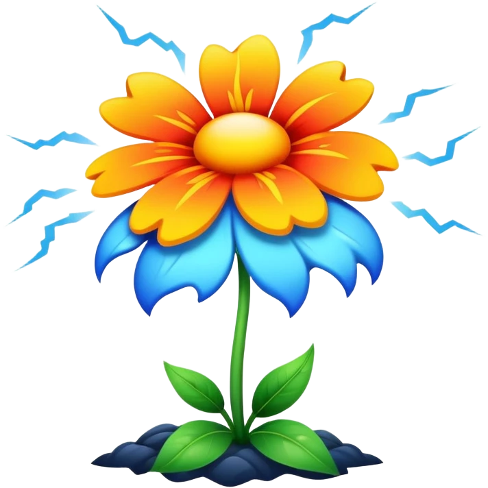 thunder and flower emoji