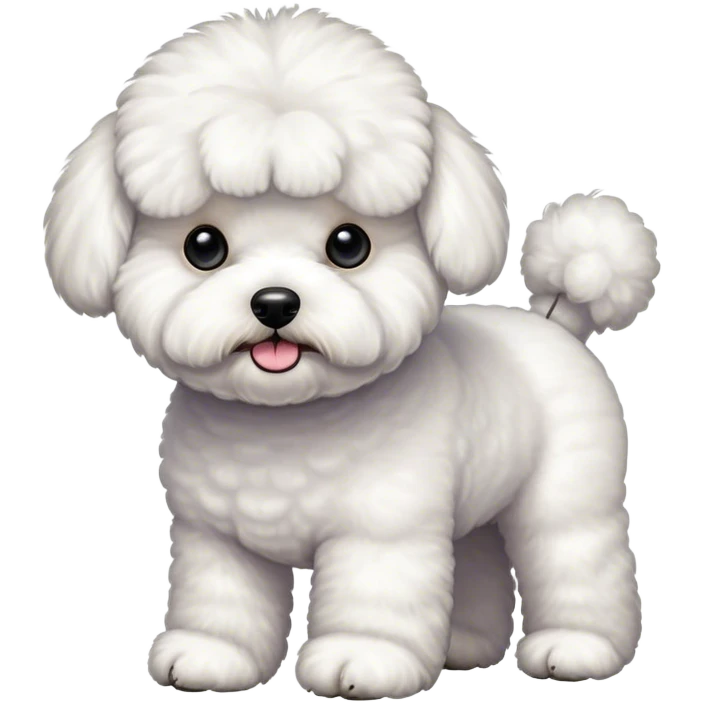 Fluffy bichon frise with stubby legs emoji
