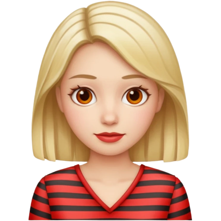 woman with red Striped Shirt not a t shirt emoji