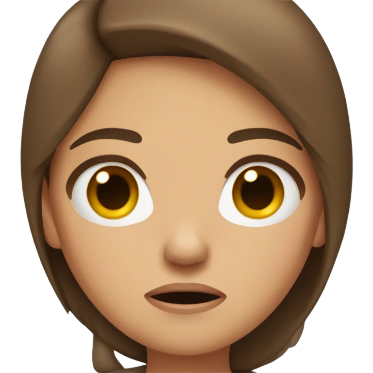flustered brown haired girl emoji
