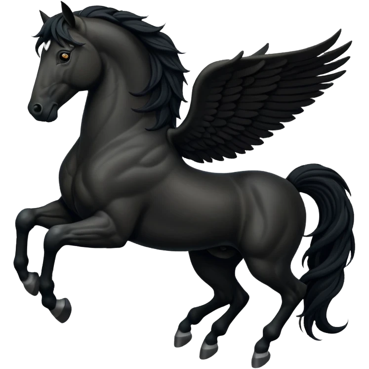 black flying horse Let him look up emoji