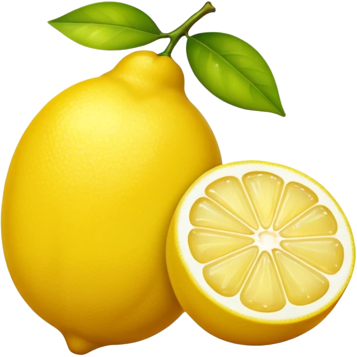 un citron allongé dont un a moitie coupe emoji