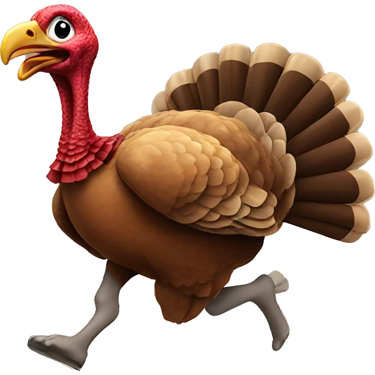 Turkey running a foot race emoji