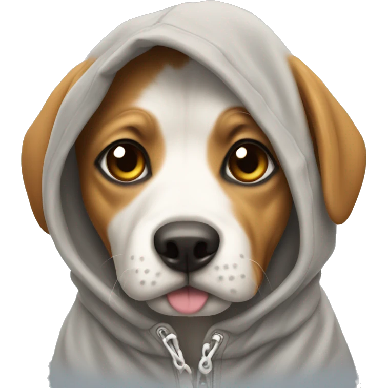 Dog wearing a hoodie emoji