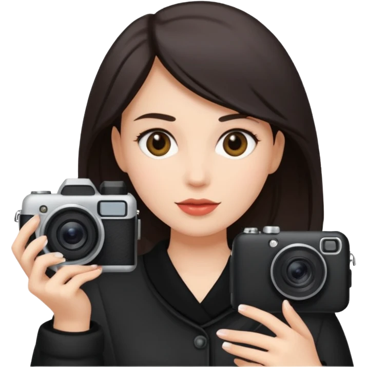 women with digicam emoji