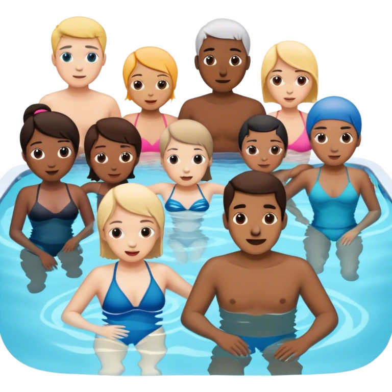 Una piscina llena de gente emoji