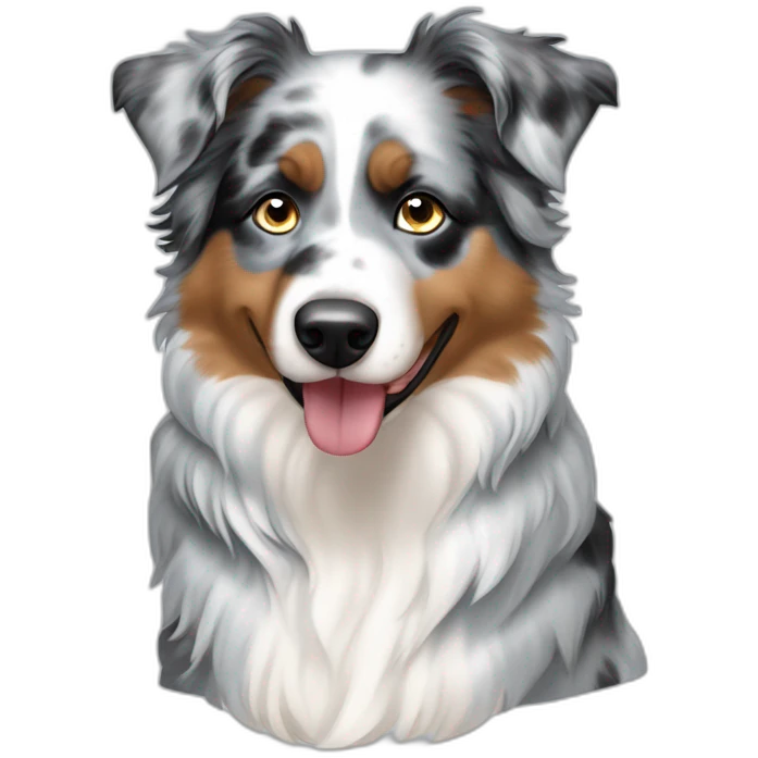 Blue Merle miniature Australian shepherd with one blue eye emoji