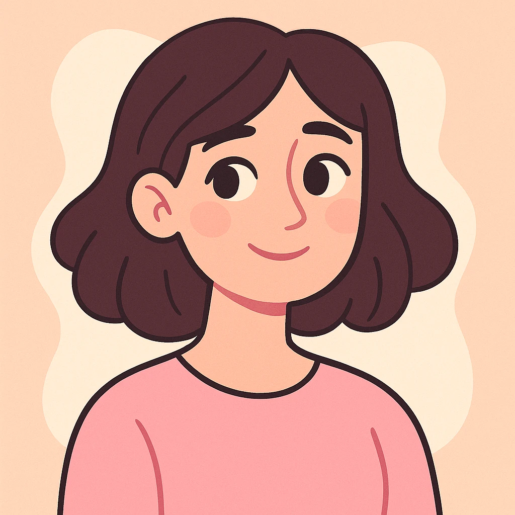 tasteful portrait of a brunette woman, soft pastel colors, gentle expression, pastel toon style emoji