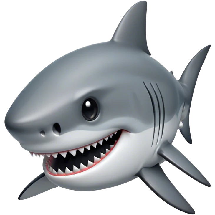 grey and black shark emoji