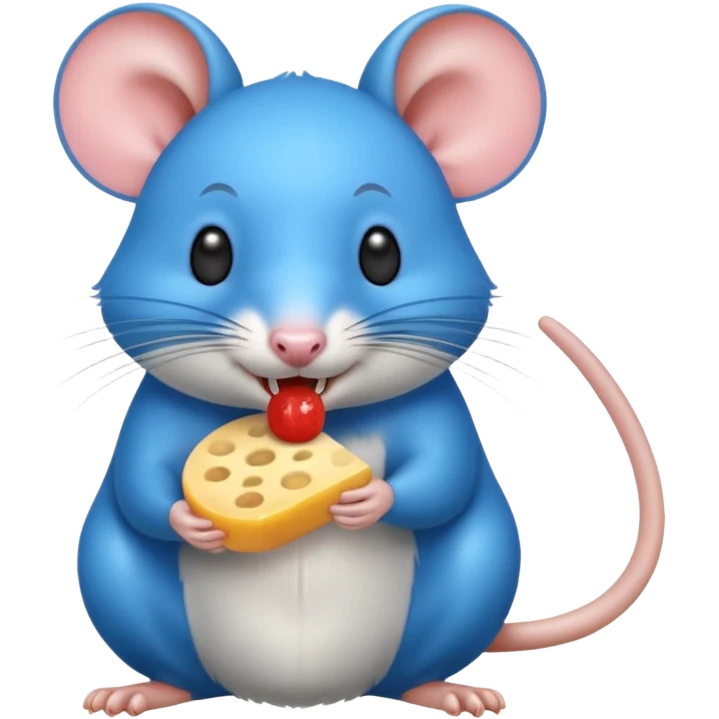 raton comiendo gomita redonda azul emoji