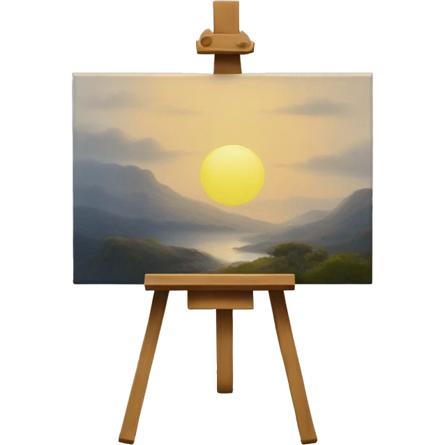 easel with a painting
 emoji