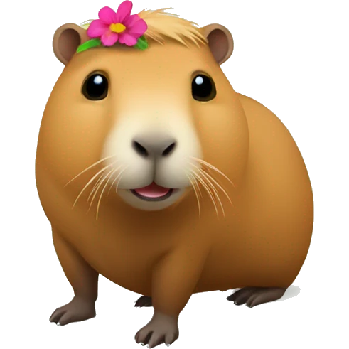 capybara with flower emoji