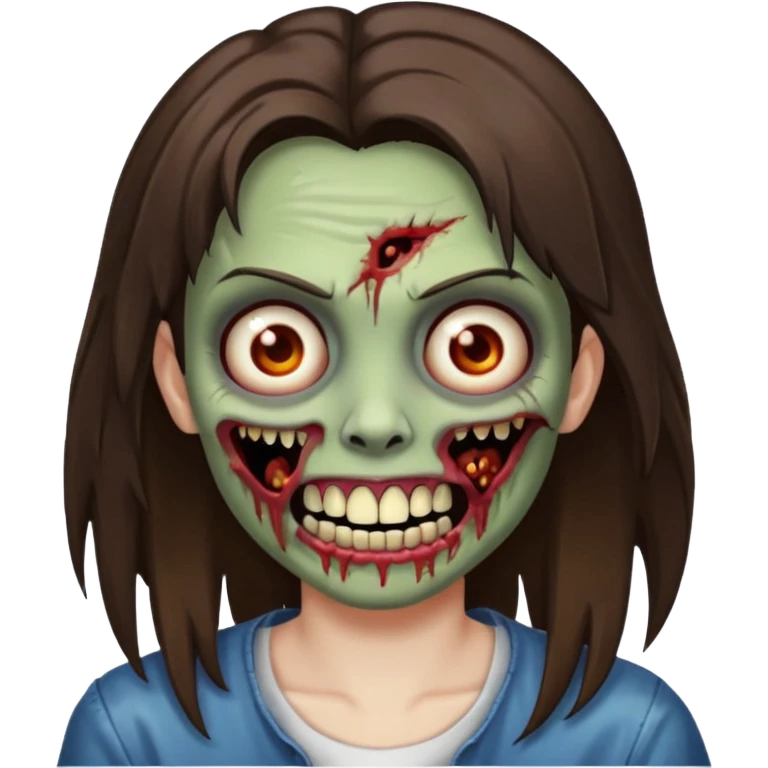 zombie with Brunette  hair and grillz  emoji