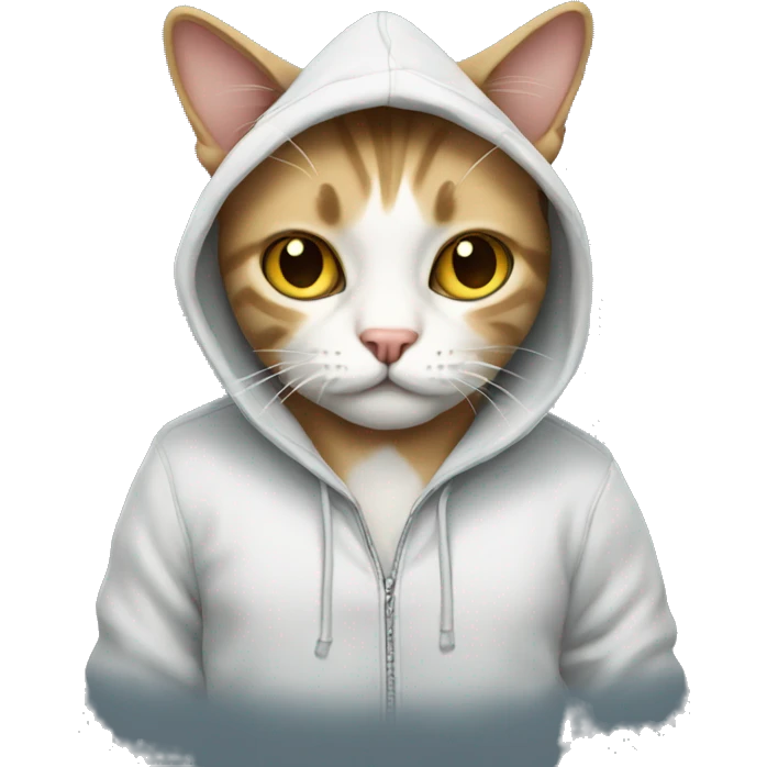 cat using a hoodie emoji