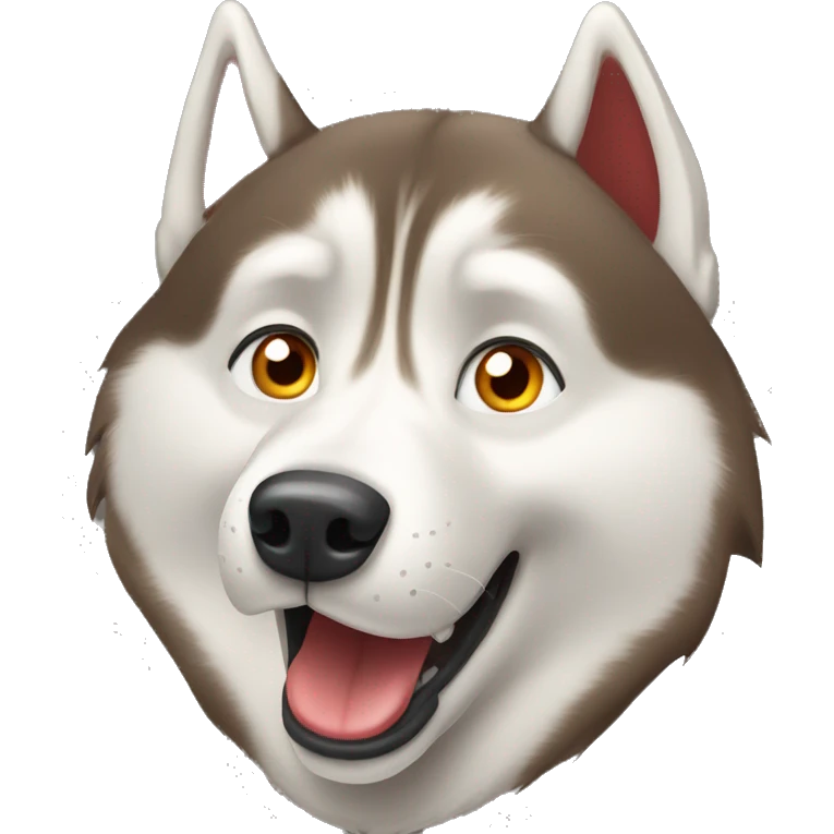 Red Siberian husky howling emoji