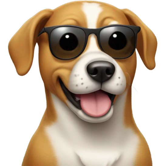 Dog pooping with sunglasses on emoji