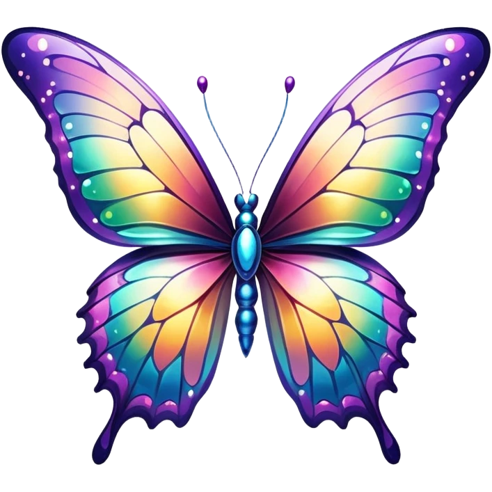 Iridescent big giant glistening glossy sparkly shiny glittery butterfly emoji