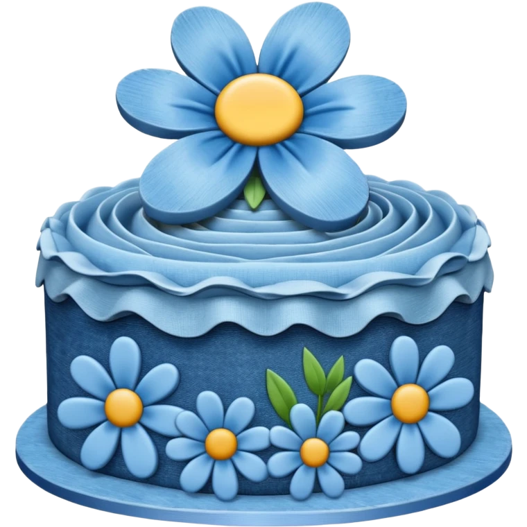 Denim flower cake  emoji