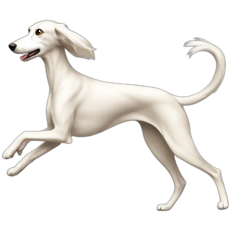 running white Saluki emoji
