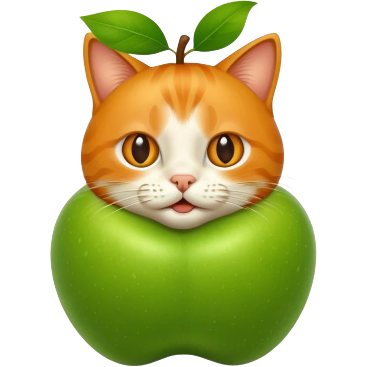 cat in apple funny emoji