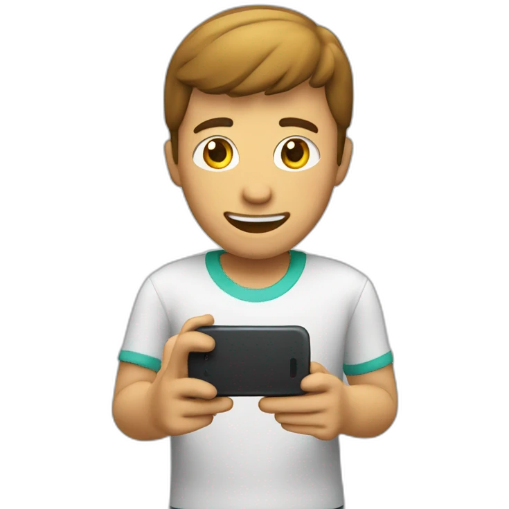Un chico grabando un vídeo con su celular  emoji