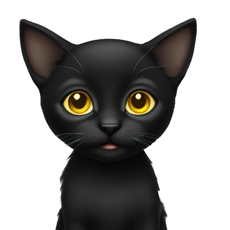Black kitten with yellow eyes  emoji